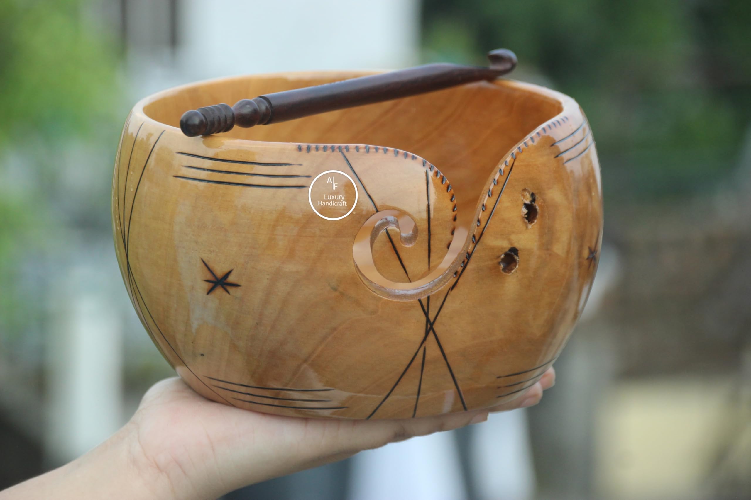 Support de fil en bois pour accessoires de tricot et crochet anti-mêlement de laine efficace