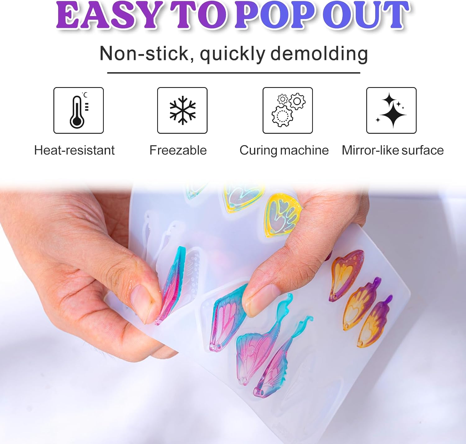 LET'S RESIN Resin Earring Molds, 2 Pcs Resin Molds Silicone with Butterfly Moth Wings Shapes, Silicone Molds for Resin Jewelry, DIY Art Craft