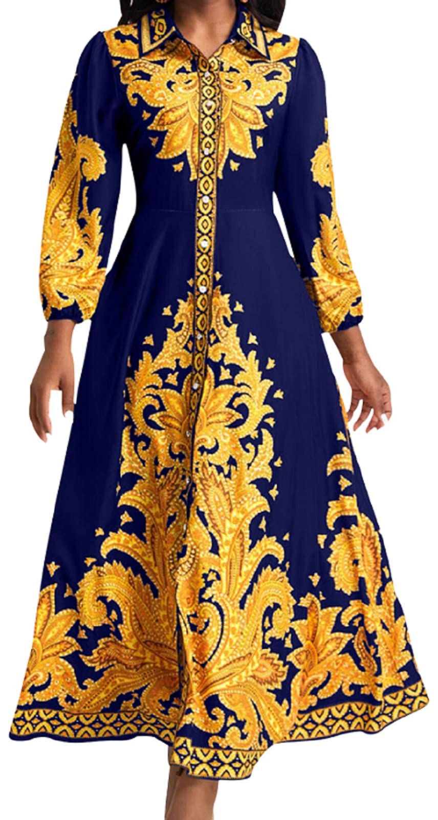 IbuduSexy Church Dresses for Women Maxi Dresses for Women 2024 Casual Office Dress African