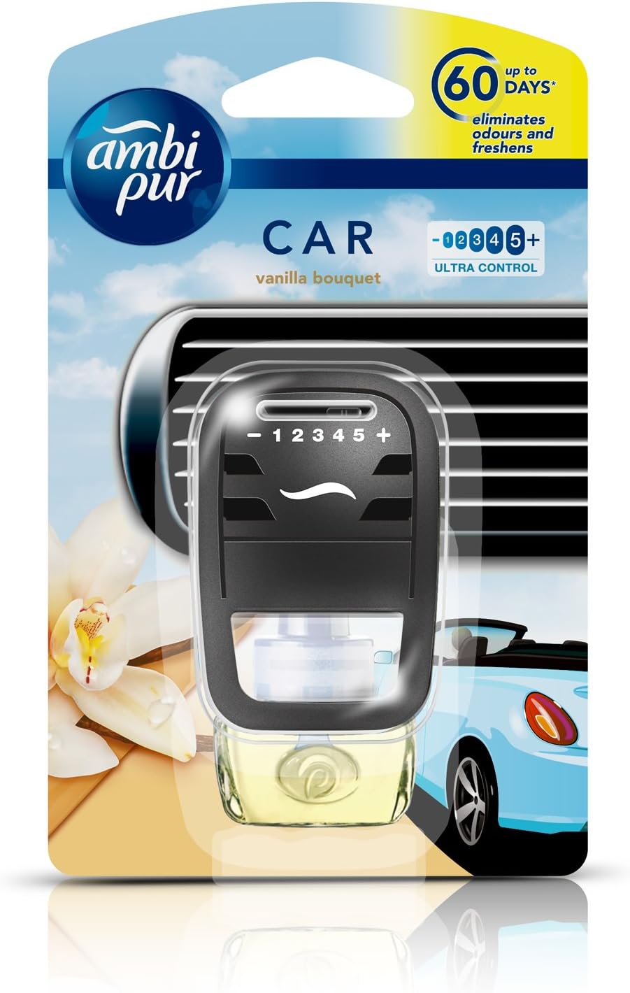 Auto Pearl Ambi Pur Vanilla Bouquet Car Air Freshener Starter Kit (7.5 ml)