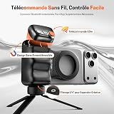 Jeebel Handle Grip Movil - Empuñadura Magnético para Smartphone con Mando a Distancia USB Inalámbrico & Rosca 1/4 Pulgada - Estabilizador Cámara para Teléfonos iPhone y Android para Selfie/Vlog/Video - 5
