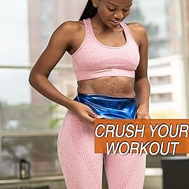 BODYSUNER Waist Trainer for Women Lower Belly Fat Sweet Sauna Suit Sweat Waist Trimmer Slimmer Plus Size Workout Gym Exercise Wraps Deep Blue,XXL/3XL