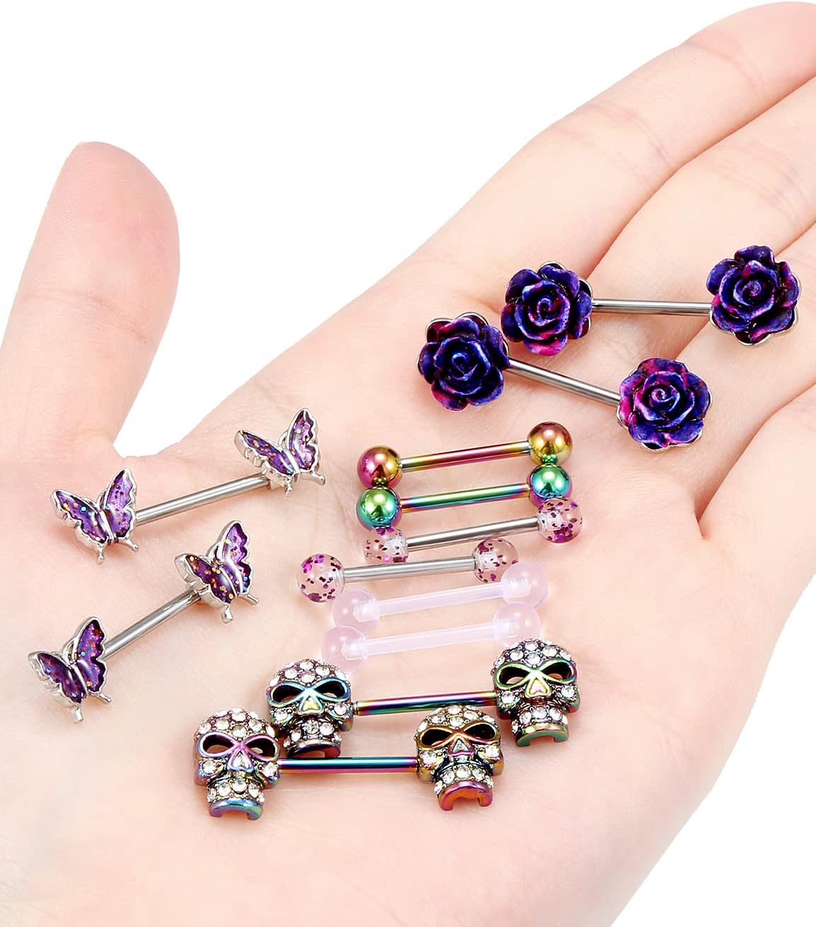 Nipple Rings for Women Nipple Piercing Jewelry 14G Nipple Rings Surgical Steel Screw Nipplerings Nipple Shield Ring Barbell Body Piercing Jewelry Set 9/16 Inch 14mm - Image 4