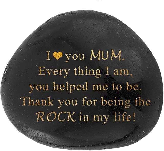 Engraved Rock Mothers Day Gifts - Meaningful You are My Rock Gift for Mom- Heartwarming Mummy Birthday Gifts, Mum Gift, Thank You Gifts for Mums - Keepsake Mother Gifts from Son, Daughter