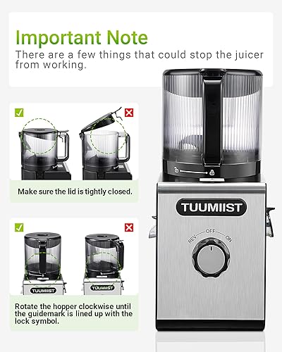 Miniatura 9 de Máquinas exprimidoras de prensa en frío canal de alimentación grande de 6.5 pulgadas para frutas y verduras enteras, alto rendimiento de jugo, fácil
