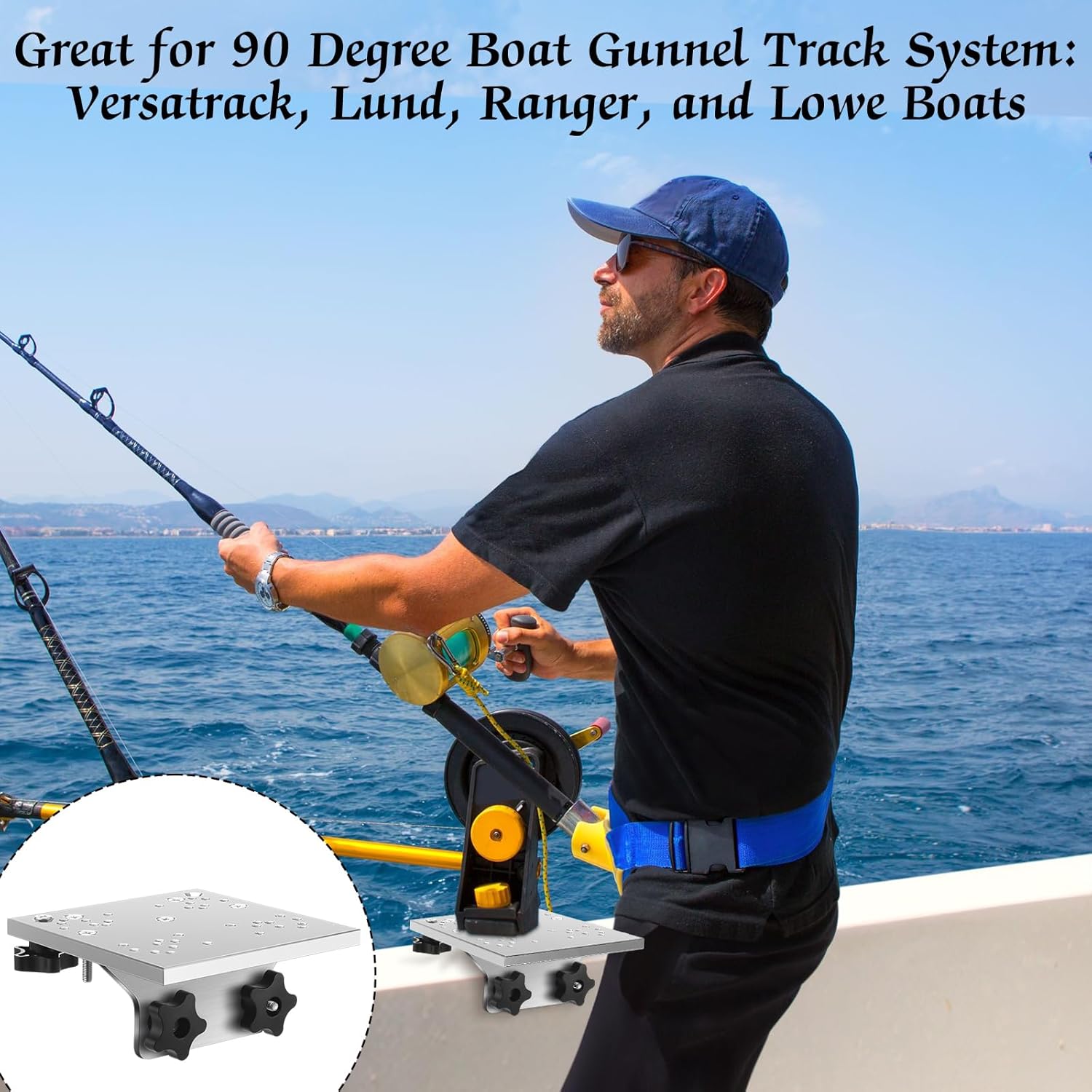 Gisafai Universal Aluminum Downrigger Bracket for 45/90 Degree Boat Track System Lund Sport Track Downrigger Mount Fishing Accessories
