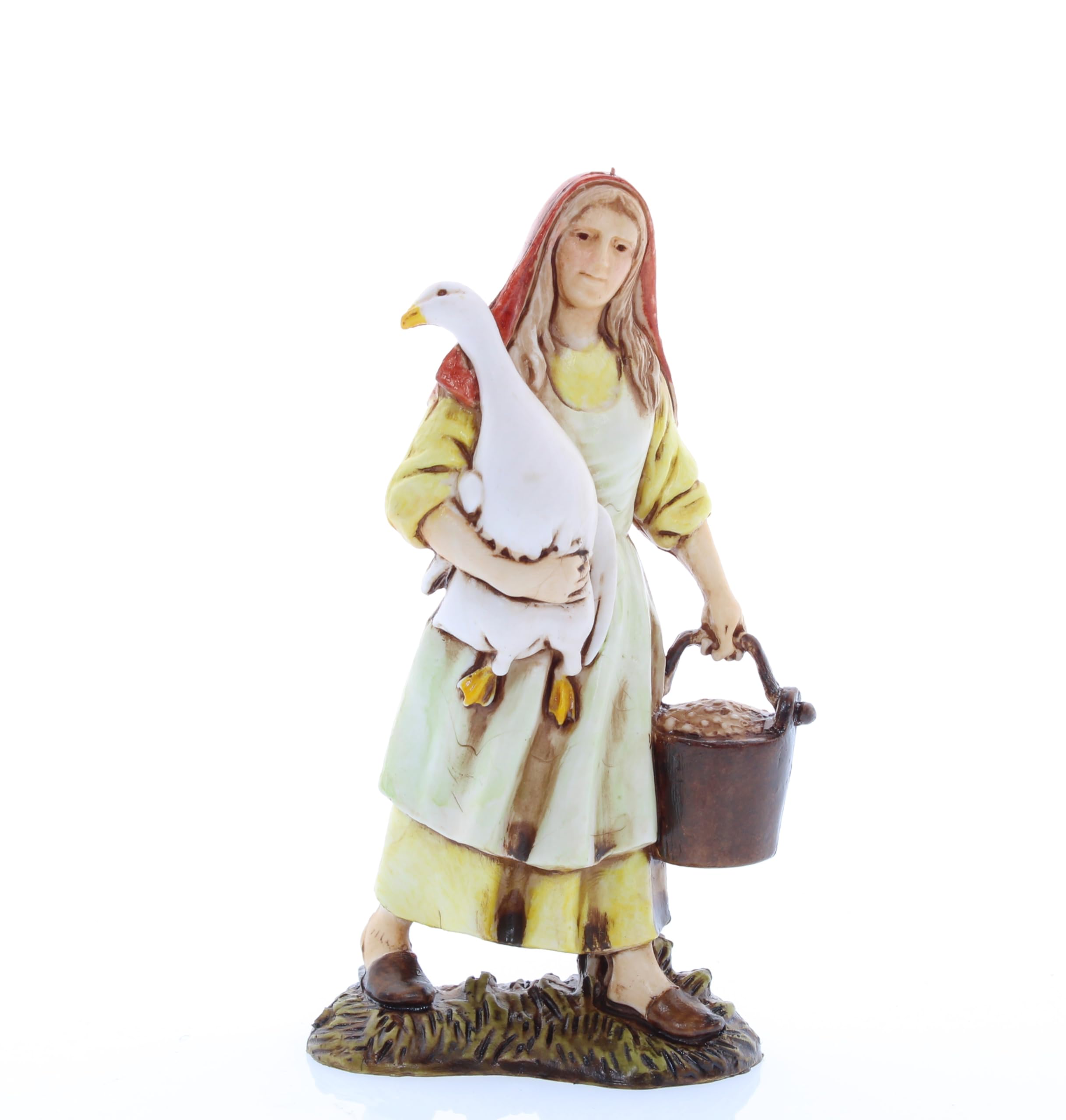 Moranduzzo Donna con Colombe per Presepe da Cm 12 Scala 1:15 -Statuine Presepe Indistruttibili - Stile 700', Pittura Rifinita a Mano, Prodotto Ufficiale, Made in Italy, Scultore M. Landi