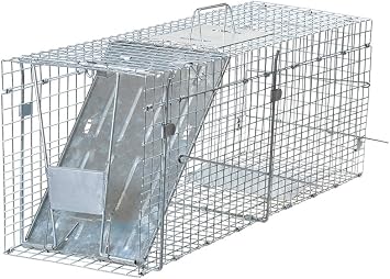 TMS 32in. x12in. x10in. Humane Animal Trap Small Live Rodent Control Steel Cage Opossum Rat