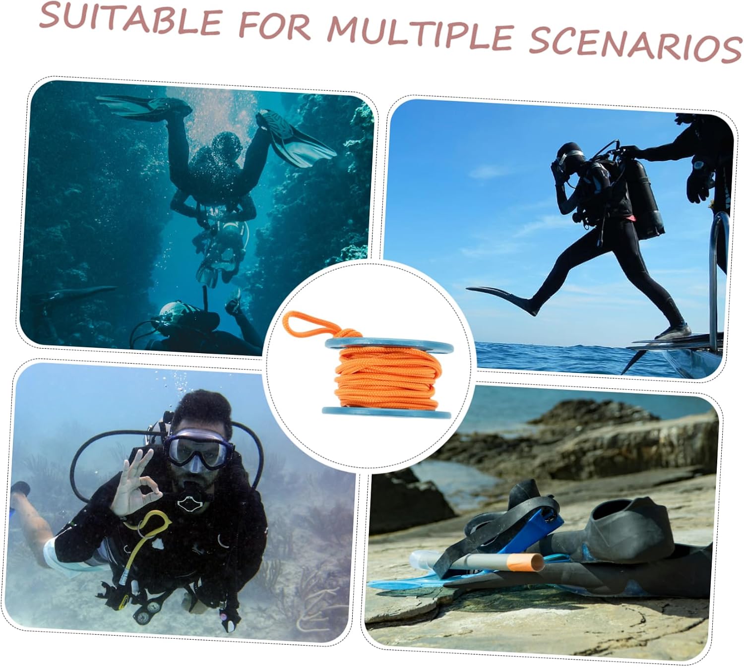 Toddmomy Scuba Diving Finger Spool Compact Mini Reel for Underwater Activities Securing Position Marking and Portable Design for Dive Adventures