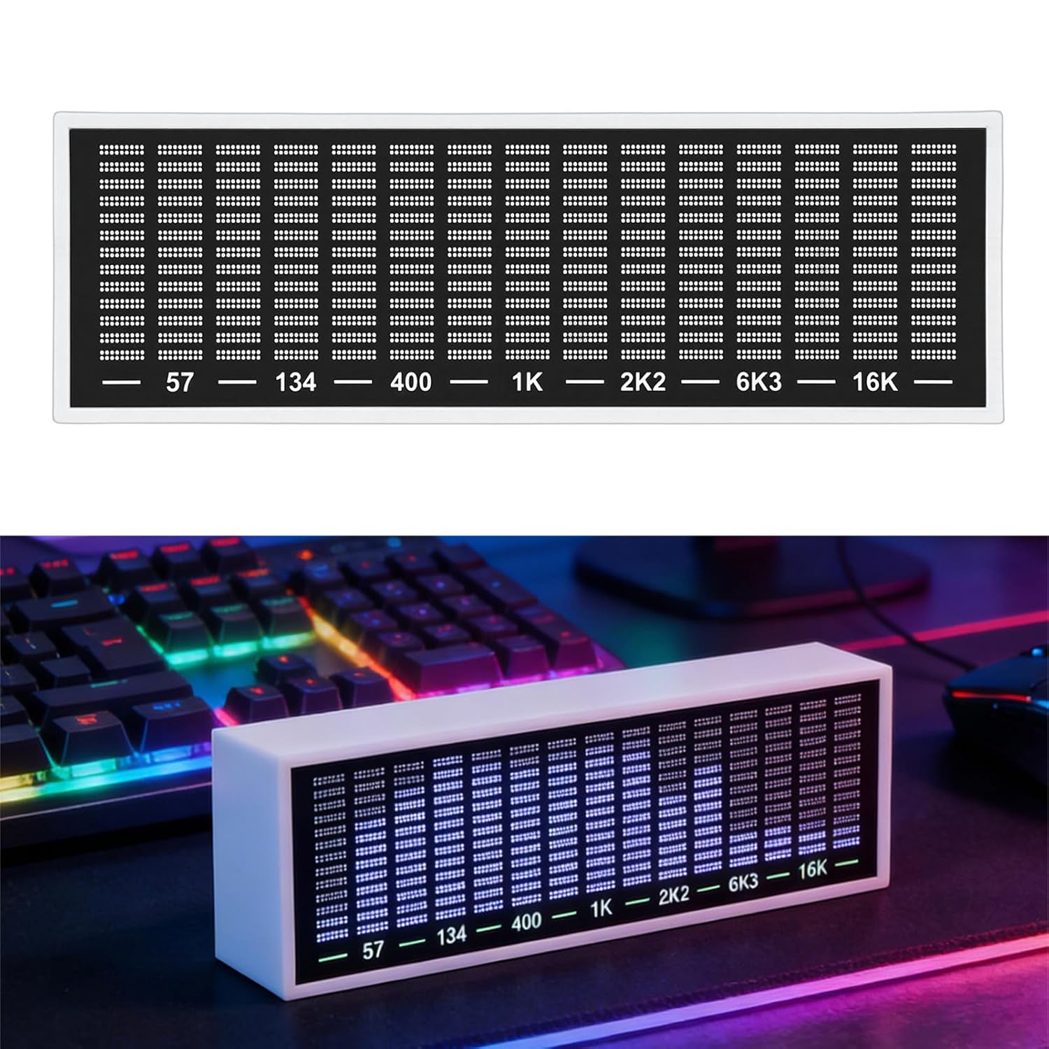 LED Sound Controlled Spectrum Display Pickup Ambient Light, Type C Home Theater KTV Party Gaming Room Plug and Play, Designed Multiple Settings, Rhythmic Illumination for