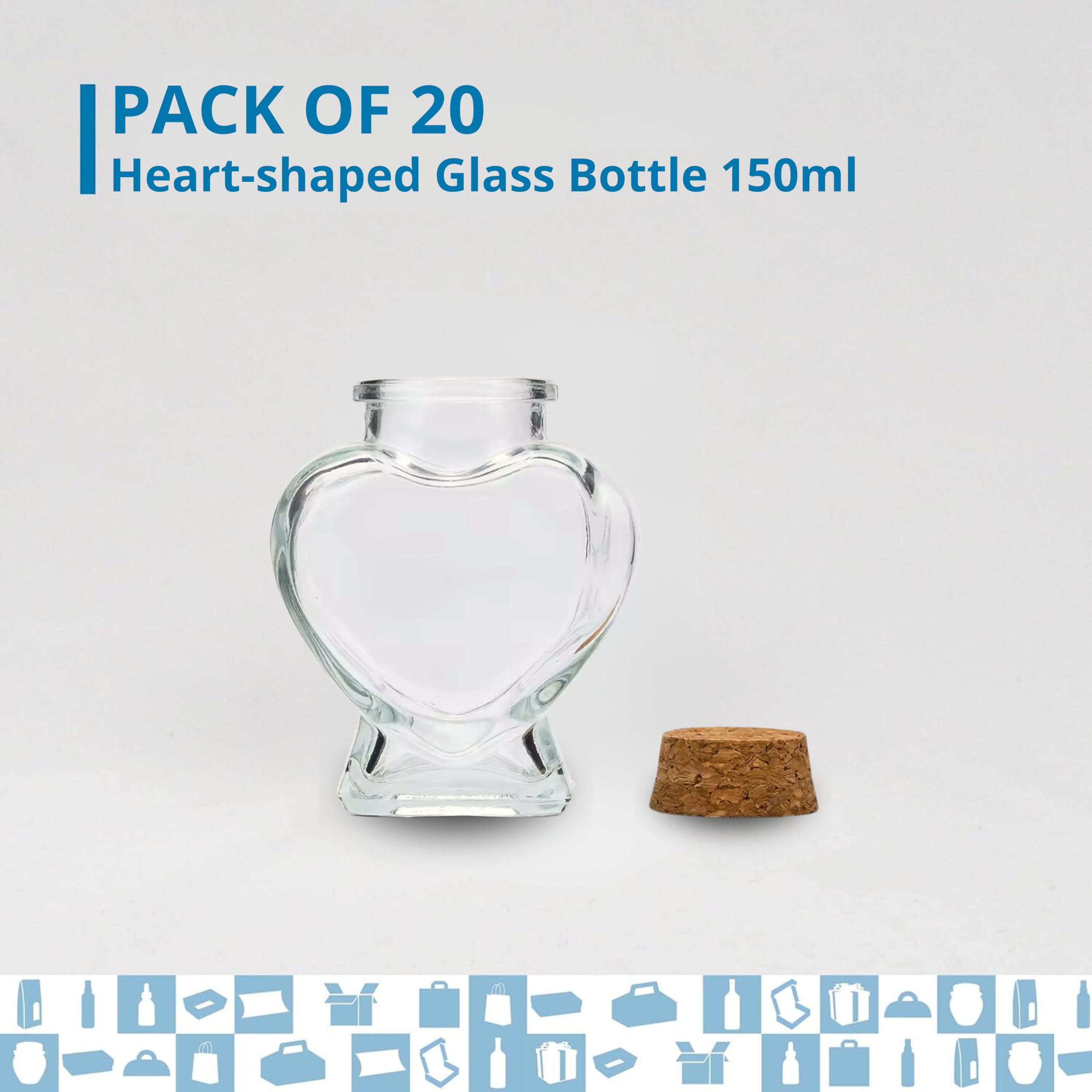 20 Fiale Magiche A Cuore Da 70ml Con Tappo In Sughero | Bomboniere E Regali Di Matrimonio