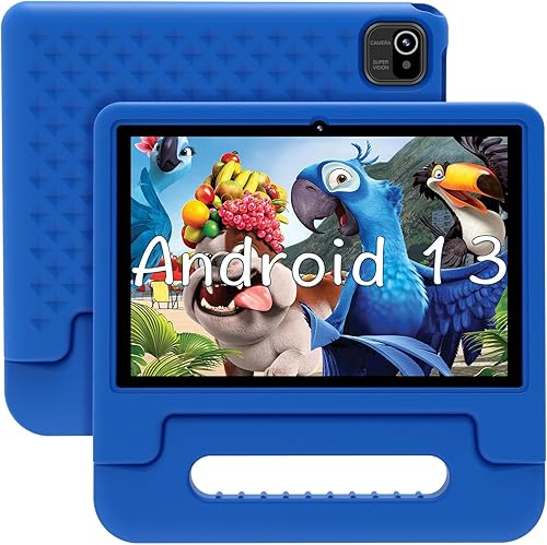 ApoloSign Tablet Android 13 Kids de 10 pulgadas  Potente Quad-Core, 2 GB de RAM, 32 GB ROM, cámara de 5 MP  con funda convertible a prueba de