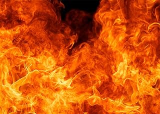 Fire Backdrop 5x3ft Roaring Fire Flame Photography Background for Halloween Hells Bonfire Party Decorations Firefighter Theme Banner Picture Photo Studio Props