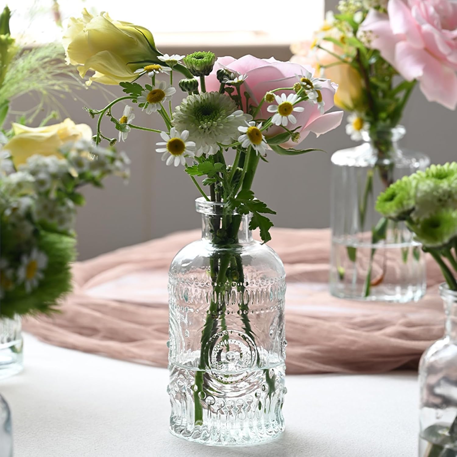 Glass Bud Vases Set of 12, Small Clear Vases for Centerpieces, Mini Glass Vases in Bulk, Vintage Vases Assorted Tiny Flower Vase for Baby Shower Wedding Floral Arrangements Home Table Decorations - Image 6