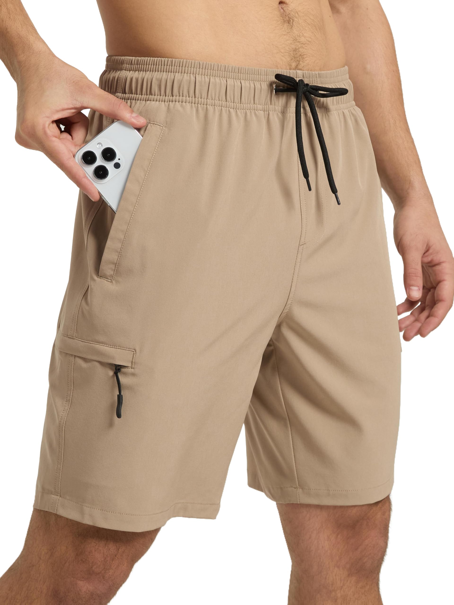Arcweg Badehose Herren Cargo Shorts mit Reißverschlusstasche - Lange & Schnelltrocknende Badeshorts Schwimmhose ohne Innenfutter für Freizeit, Strand und Sport S-3XL