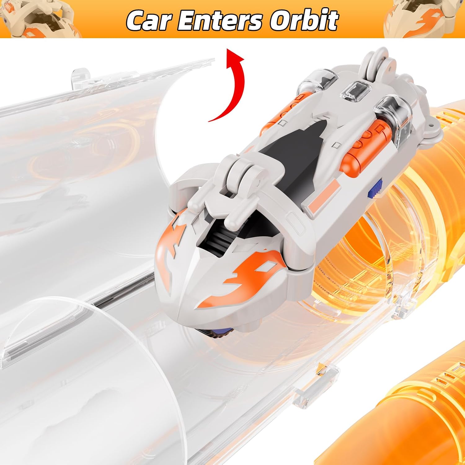Pipe Track Slot Car Racing Game Toy for Kids, Rechargeable High Speed Racing Car Toys with Light, DIY Durable Strongly Connected Pipe Track, 6 7 8 9 Year Old Boys Girls Birthday Gifts