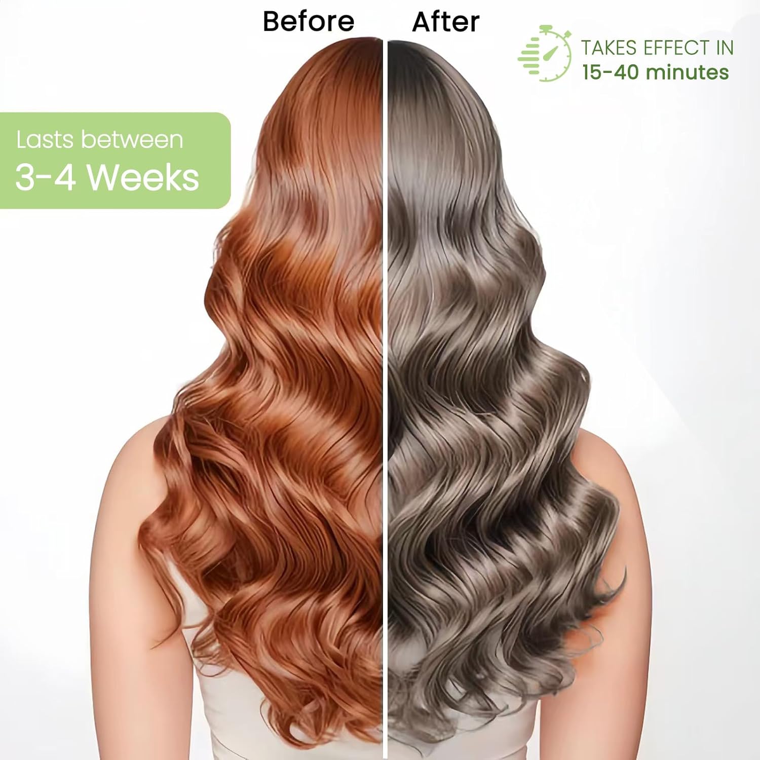 Fedulili Chestnut Brown Hair Dye Shampoo 3-in-1, Instant Natural Hair Color Dye Shampoo for Women Men Maroon, Root Touch Up & 3-4 Weeks Lasting & Easy to Use & for All Hair Types, 500ml