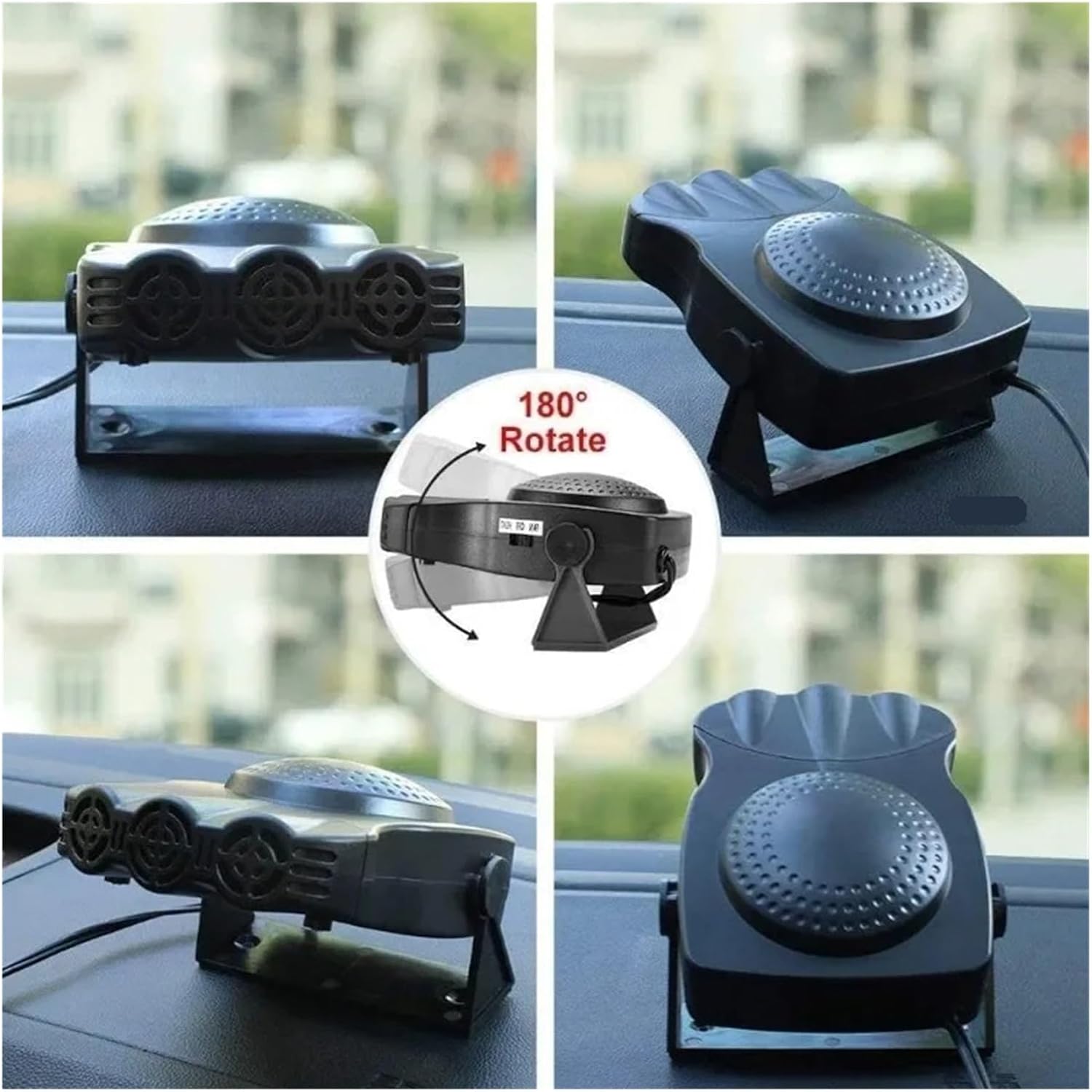 12V Auto Windshield Defroster Winter Car Heater Fan 3 Head Electric Cooling Heating Defogging Demister Anti-Fog(12v1)