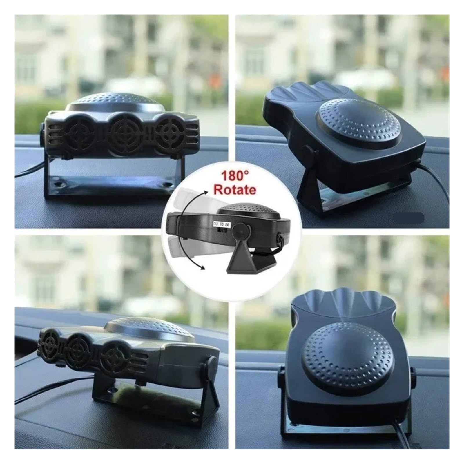 12V Auto-Windschutzscheibenenteiser Winterauto-Heizlüfter 3-Kopf elektrisch kühlend heizend entfeuchtend Antibeschlag(12v)