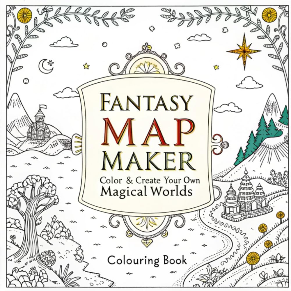 Fantasy Map Maker: Color & Create Your Own Magical Worlds.: Colouring Book