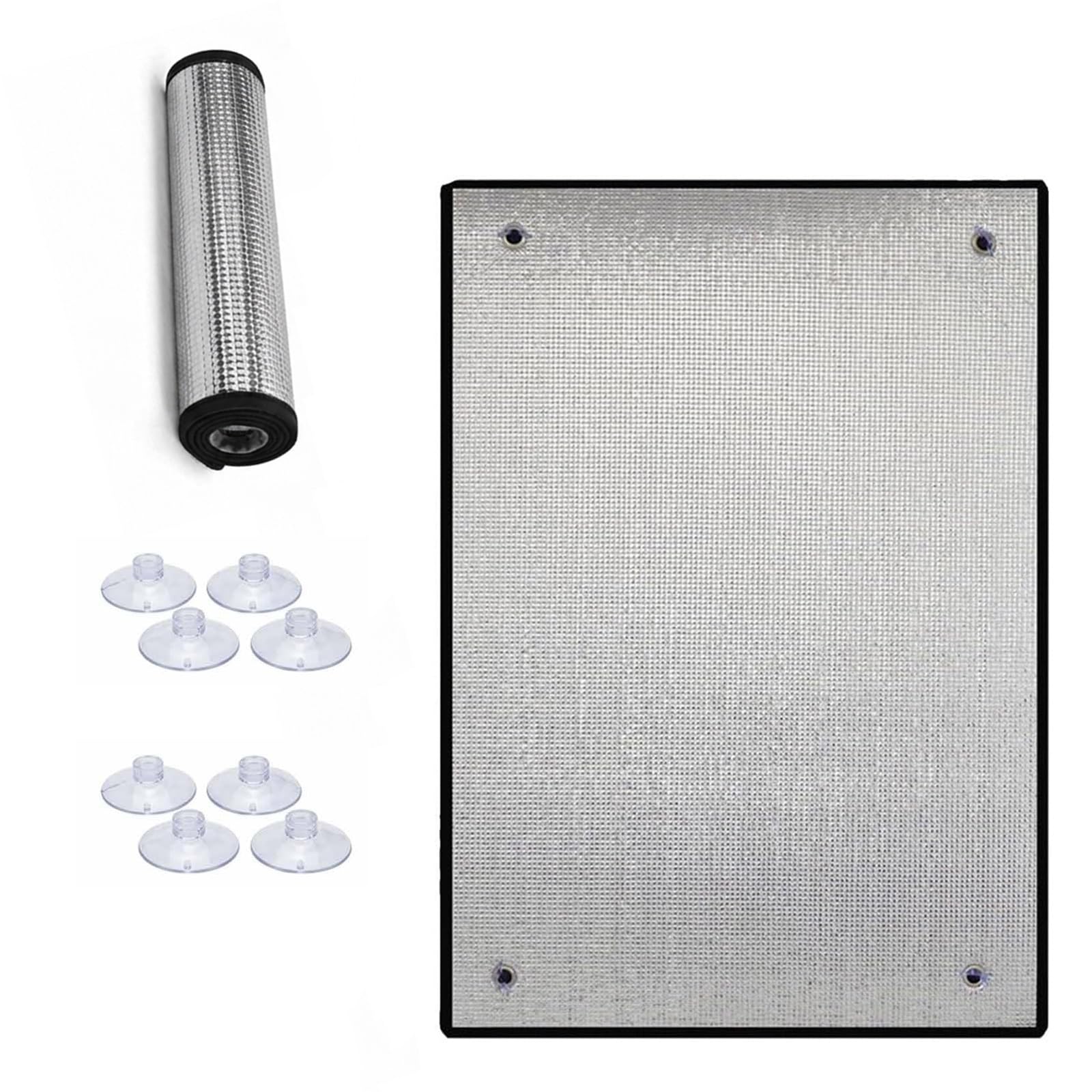 Kit Isolante Finestra Camper Pellicola Termica Riflettente In Alluminio | Isolamento Pannello Parasole Rimovibile Spesso Resistente Alle Intemperie Con Ventose, Per Casa Mansarda(150x260cm)