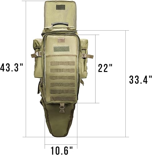 Vista 26 de Silfrae Mochila táctica para rifles, bolsa de rifle largo Molle, mochila militar para senderismo, caza, camping Carbón (dark charcoal)