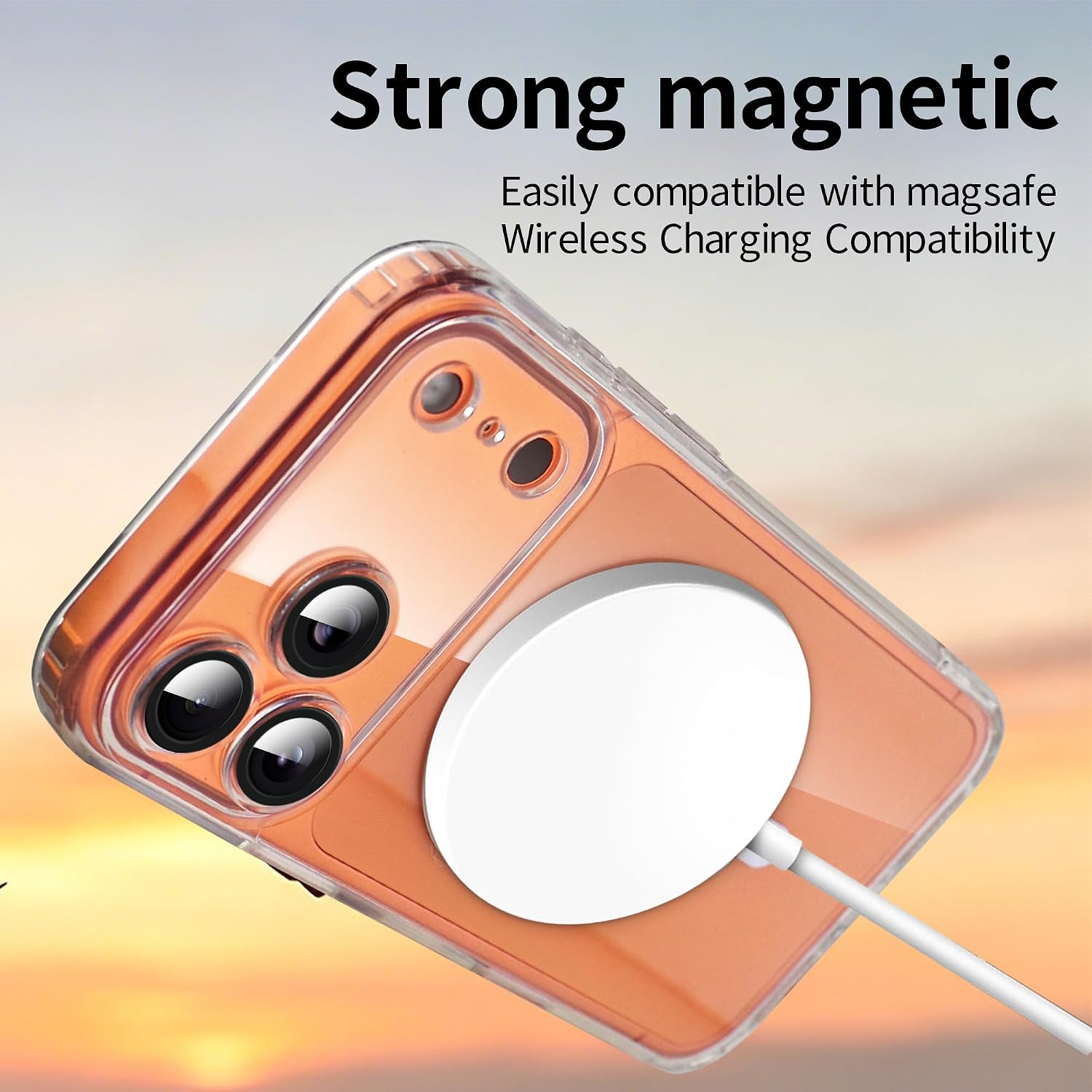 Magnetic case for iPhone17 Pro Max,Fit for MagSafe,Camera Protector,Crystal Transparent,Military Grade Hardness Anti Yellowing,Wireless Charging Compatibility (iPhone 17 Pro Max,Clear) image 5