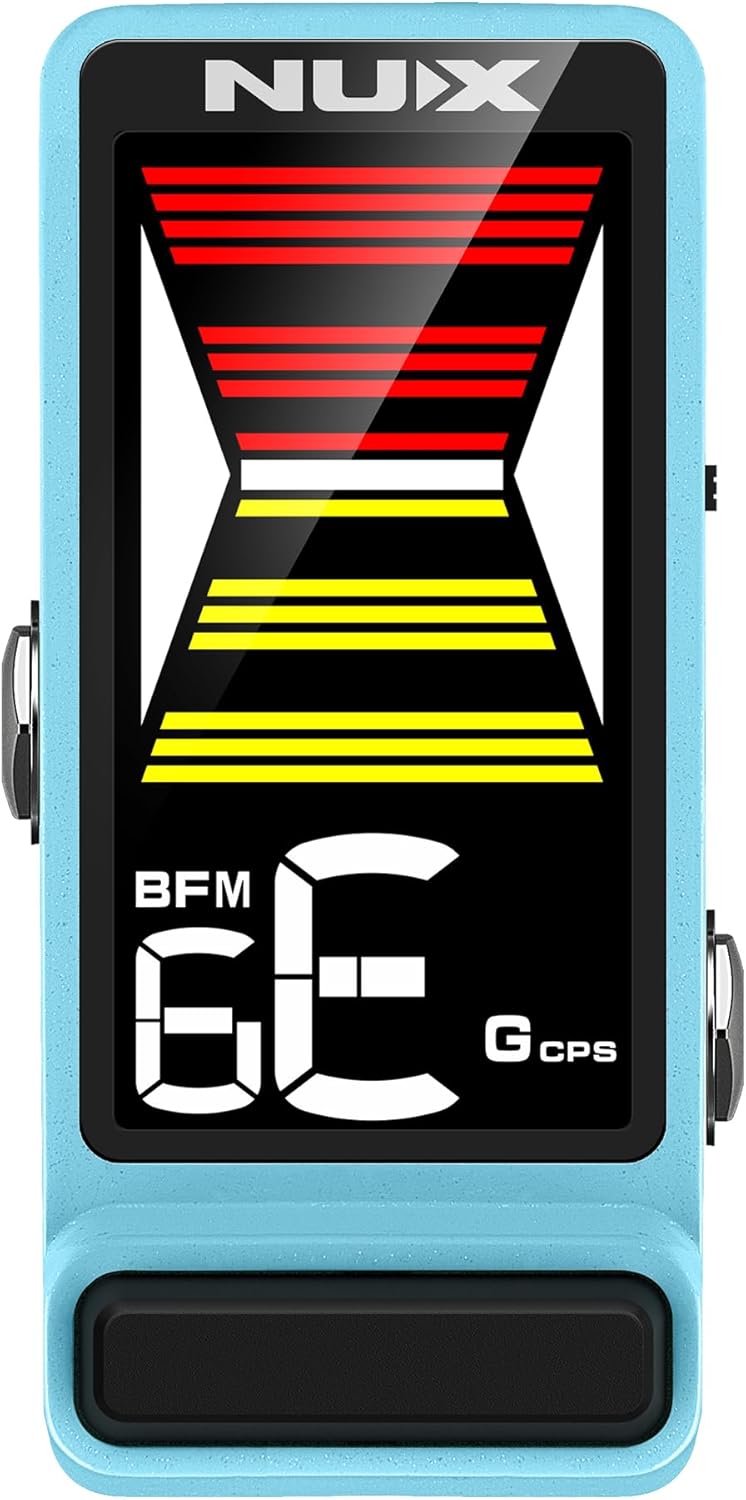 NUX NTU-3 MKII Pedal Tuner Flow Tune for Chromatic, Guitar, Bass, Large LCD Display,TB/BB Monitor Modes, Fits Any Board, Display Modes,Strobo Mode, Arrow Mode 1, Arrow Mode 2，Blue
