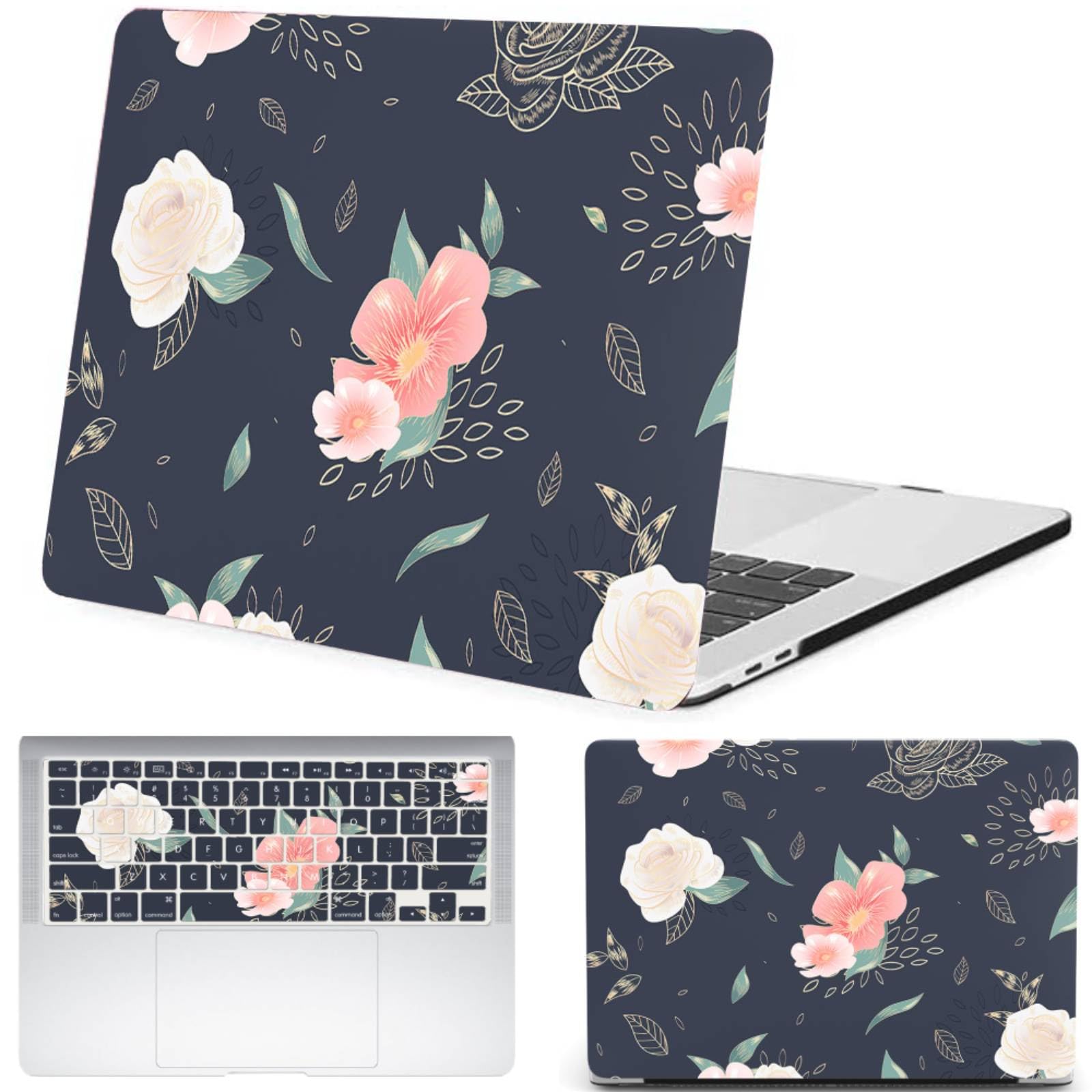 Funda para MacBook Pro 14 compatible con modelos A2442 a A3434 M3 M4 M5 flor azul 8