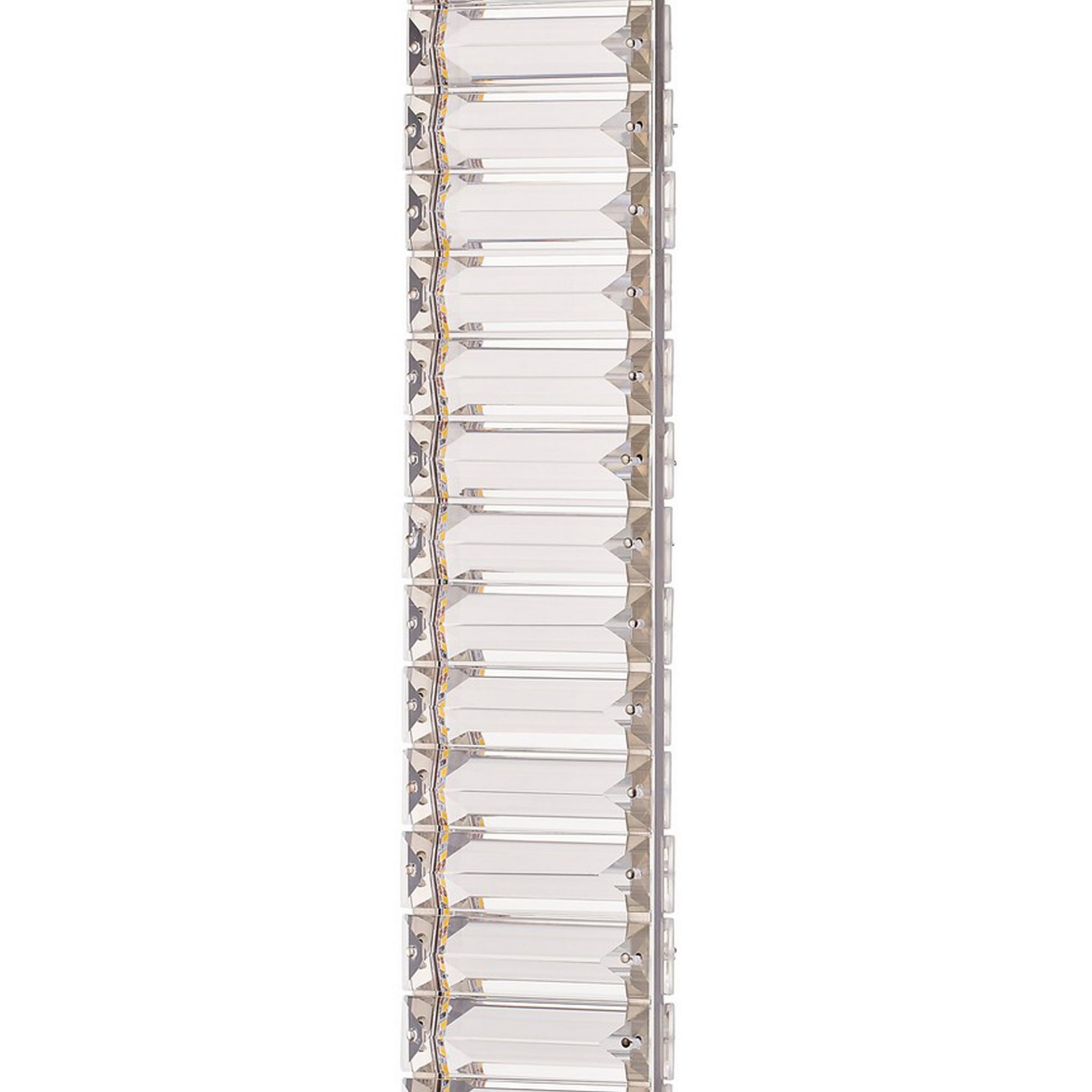 Benjara Lizy 24 Inch Table Lamp with Crystal, LED Metal Frame, Nickel Finish