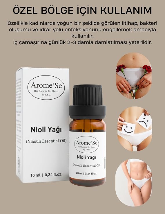 Arome'Se Nioli Yağı%100 Doğal (Niaouli Uçucu Yağı), Enfeksiyon Önleyici Bakım Yağı, 10 ml