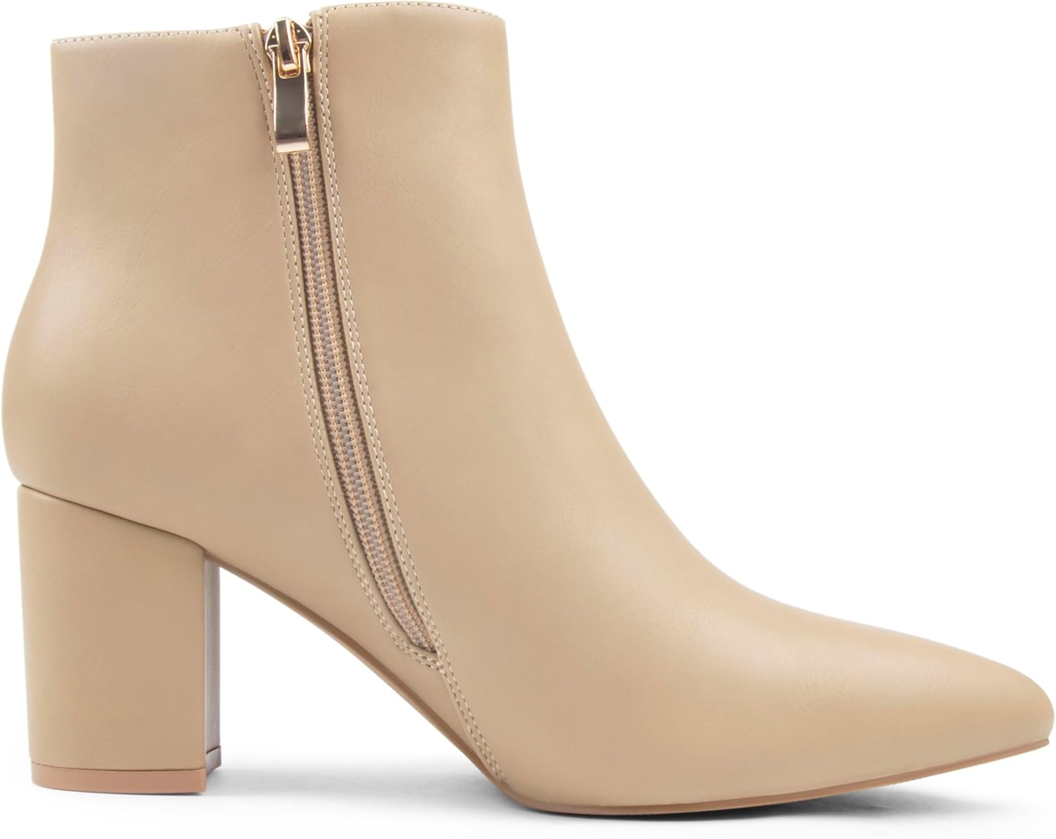 JOY IN LOVE Women's Ankle Boots Chunky Block Heel Pointed Toe Zipper Booties - Image 4