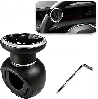 Steering Wheel Knob Spinner, Non-Slip Turning Assist Knob Power Handle with Metal Bearing, 360 Degree Rotation Driving Steering Wheel Booster for Cars Trucks Tractors Boats