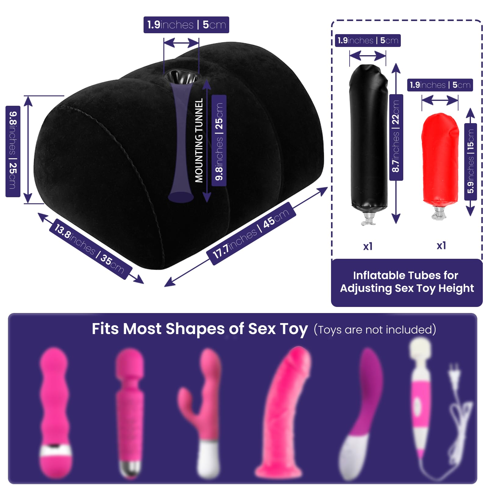 Dildo Mount Dildo Pillow Sex Position Pillow for Adults Sex Furniture Sex Toys for Women Dildo Chair Sex Toy Mount Couples Women: Black