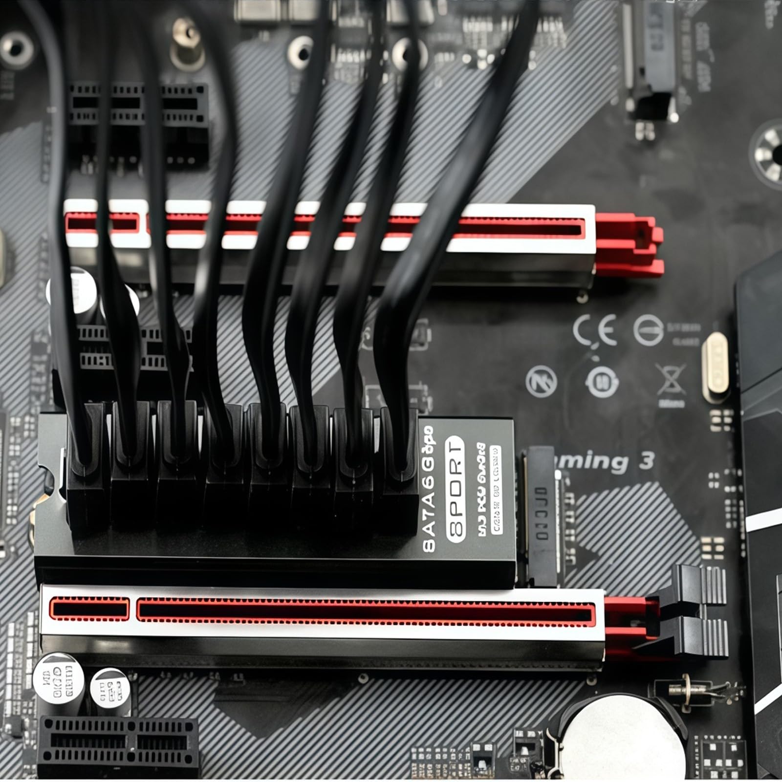 Konwerter Pcie Na Sata3, Obsługuje Jednoczesne Podłączenie 8 Dysków Twardych, Prędkość Transferu 6 Gb/s, Obudowa Ze Stopu Aluminium I Kontrolki Led
