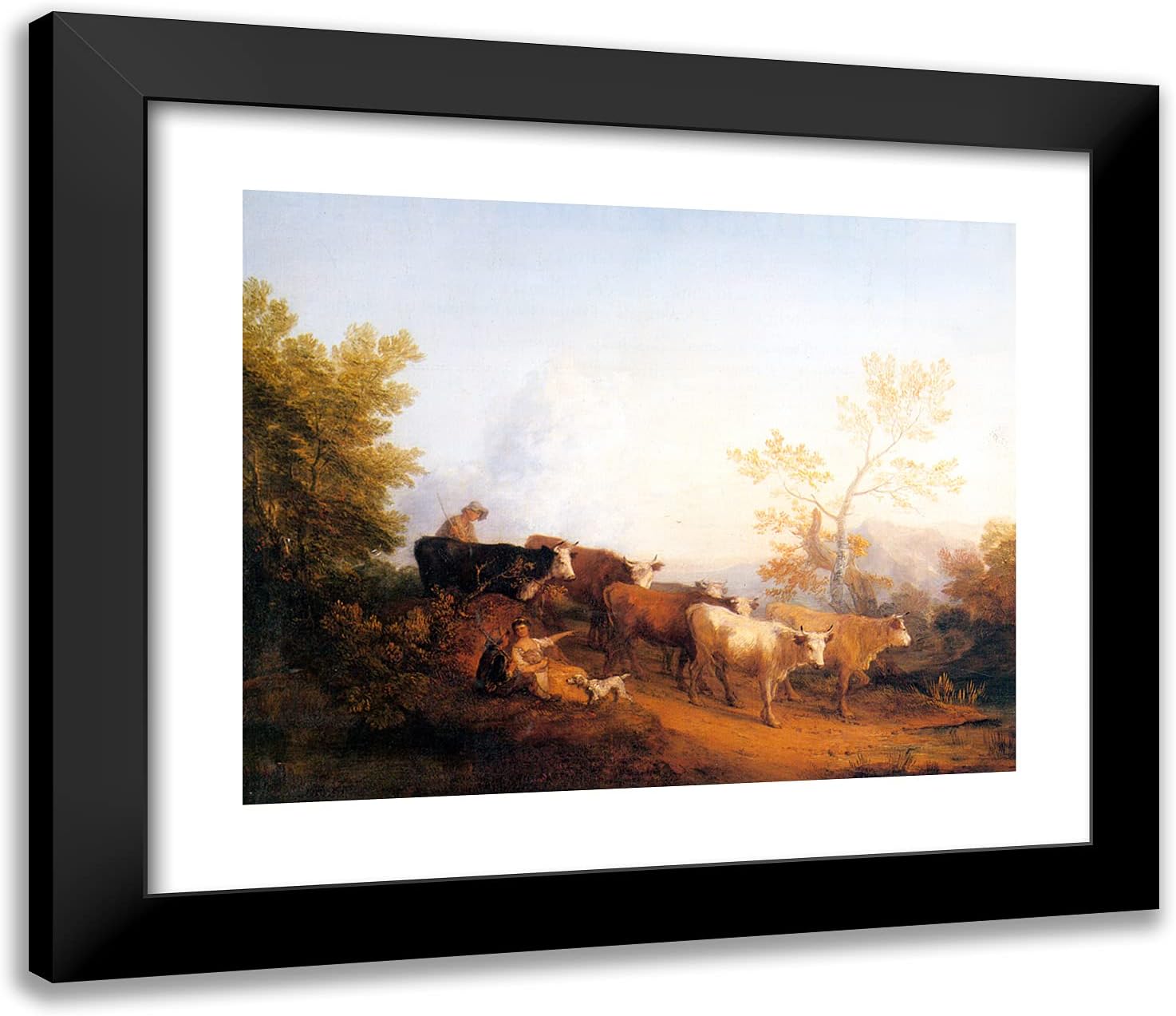 ArtDirect Gainsborough, Thomas 23x20 Gold Ornate Framed Art Print with Double Matting Titled: Homecoming