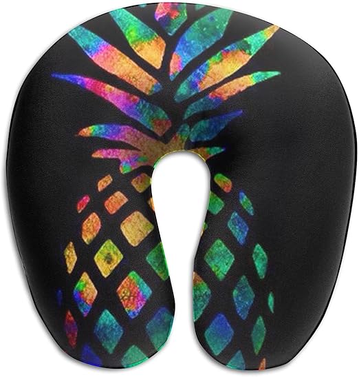 Amazon 色のパイナップルネックピロー 飛行機 携帯枕 U型 低反発 首枕 トラベル用ピロー コンパクト 頚椎肩こり改善 洗える 折りたたみ 通気 吸汗 昼寝枕 旅行用まくら おしゃれ かわいい 洗える 首にいいクッション ネックピロー オンライン通販