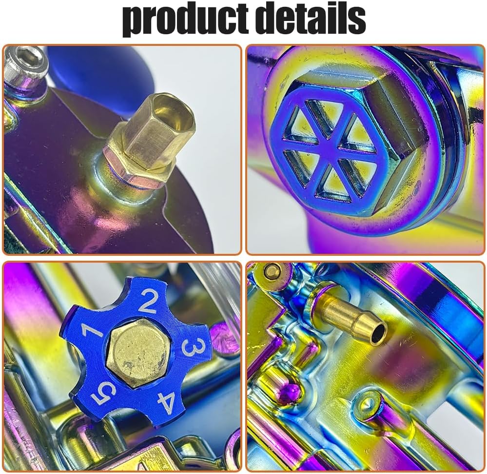Motorcycle 24mm Carburetor Compatible with 50cc to 110cc Universal 2T 4T Engine Pit Dirt Bike Motocross On/Off Road ATV Quad Scooter (Colorful, 24mm)