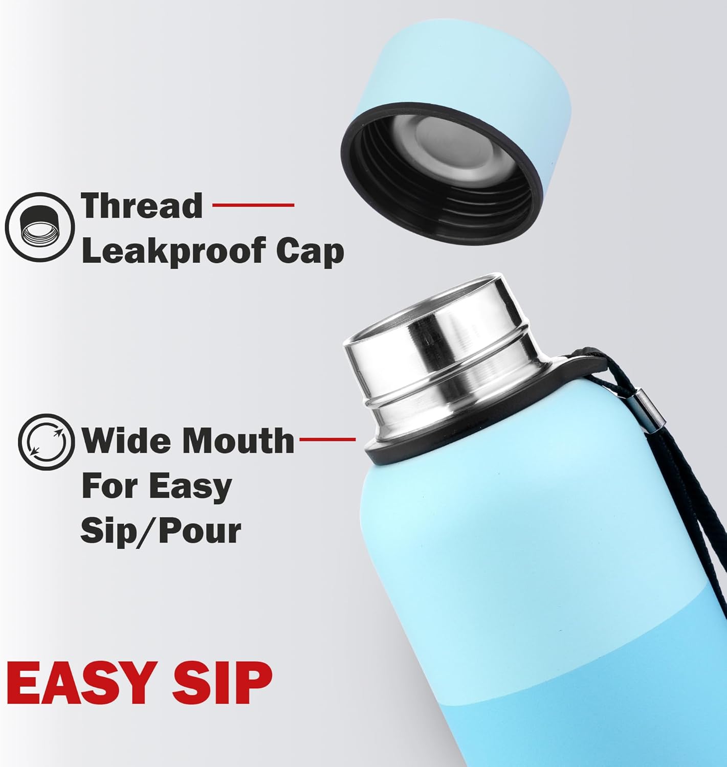 Cello Neo Kent Flask | Vacusteel Hot and Cold Stainless Steel Water Bottle | Best Usage for Office/School/College/Gym/Picnic/Home/Fridge | 750ml, Blue