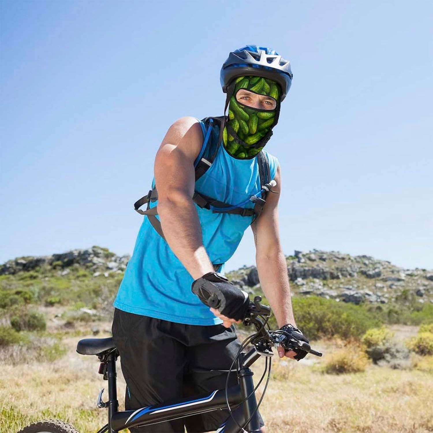 Green Pickles Cucumbers Full Face Mask Sun Protection Face Cover Ski Head Mask for Men Women