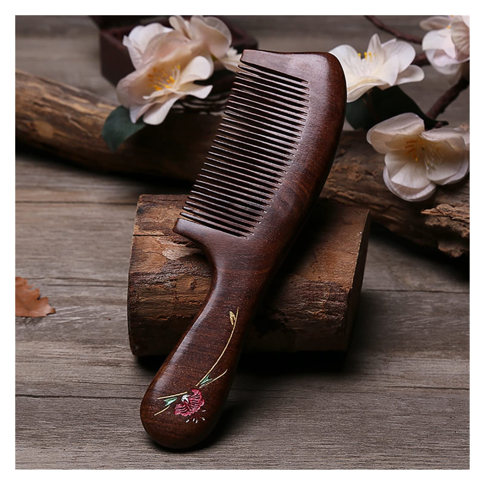 1pcs natürlicher Sandelholzkamm Haarkammgriff Kämme Reisen Haarwerkzeuge for Frauen Geschenk Haarstyling -Werkzeuge (Color : 2)