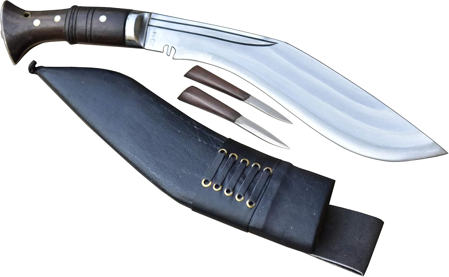 GK&CO. Kukri House Genuine Kukri/khukuri - Authentic 10" 3 Chirra (3 Fuller) The Beast, Full Tang Wooden Handle, Black Leather Sheath Khukuri- Handmade in Nepal Imported