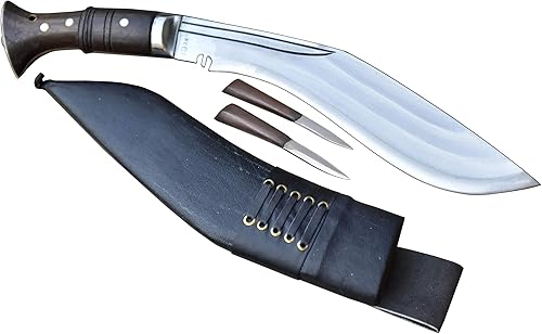 GK&CO. Kukri House Auténtico Kukri/khukuri – Auténtico 10 pulgadas 3 Chirra (3 más completos) La Bestia, mango de madera de espiga completa, funda