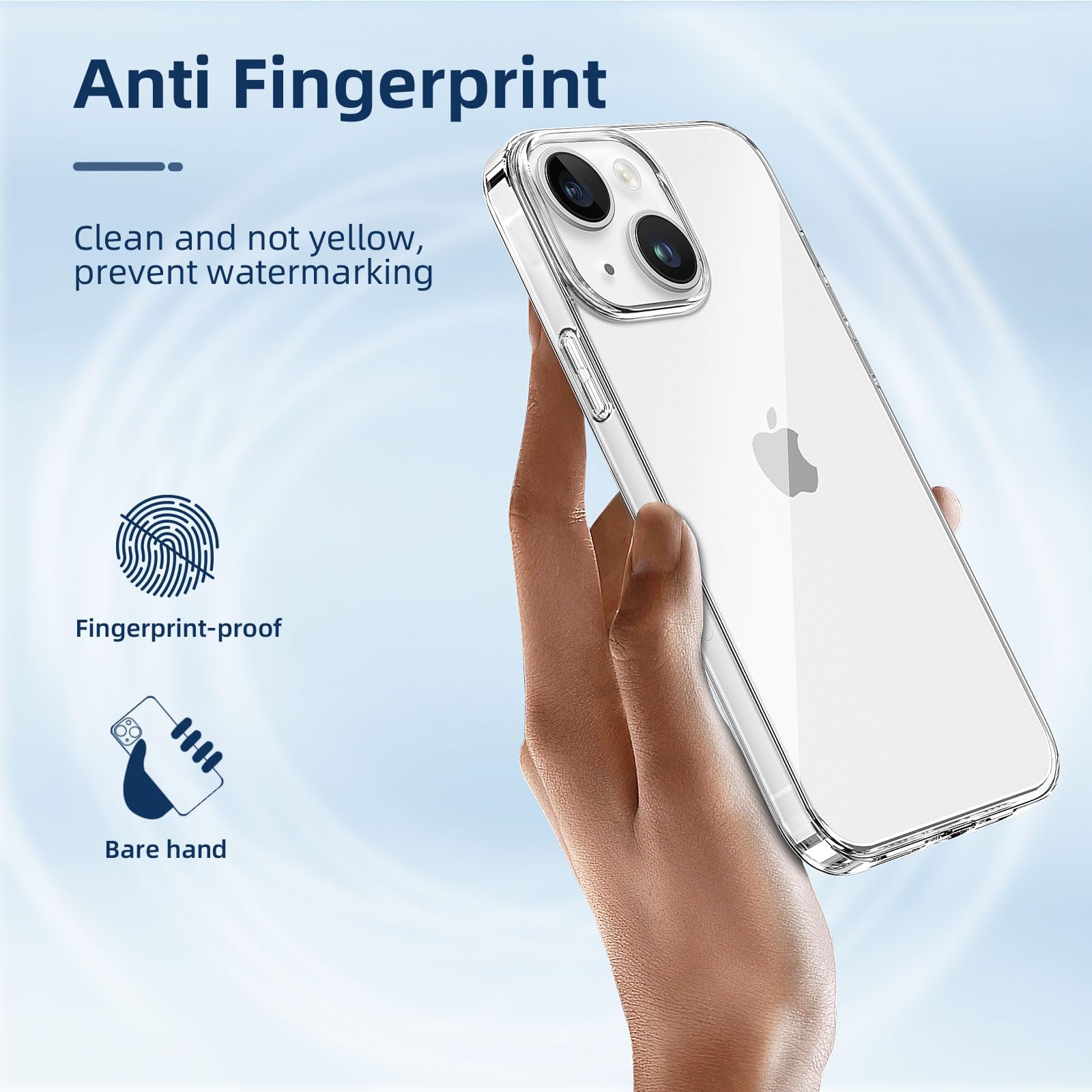 NEW'C Cover per iPhone 14 (6,1 Pollici) Gel TPU in silicone ultra trasparente e 2 × vetro temperato per iPhone 14 (6,1 Pollici), Pellicola proteggi schermo