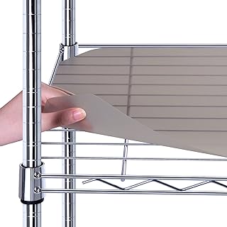 BRIAN & DANY Wire Shelf Liner, Set of 5, 14" x 36" Charcoal | Heavy Duty Shelf Liners for Wire Shelving, Waterproof Non-Slip Protector Shelf Mats
