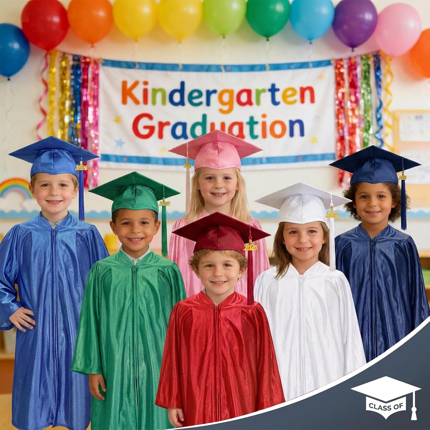 Kindergarten Graduation Cap Shiny Preschool Graduation Cap with 2026 Tassel Charm for Kids Graduation Ceremony
