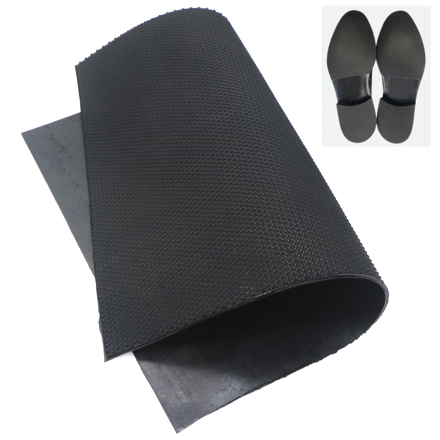 DUTWROY Resistant Sole Sheet 2.2MM Heel Repair Pad Rubber Sole Pad Black Shoes