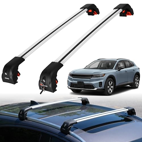 AeroGlide 220 lb Roof Rack Cross Bars for Honda Prologue 2024-2026 | Anti-Theft Aluminum Crossbars with Smart Clamp System - Compatible with Flush Rails - Silver — Amazon listing product image
