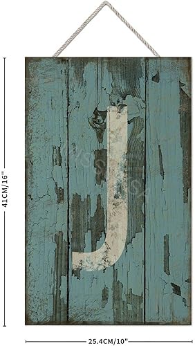 Vista 174 de Letrero colgante de madera con letra A, letrero de madera, decoración del hogar, 26 letras del alfabeto de metal, placa de madera, decoración