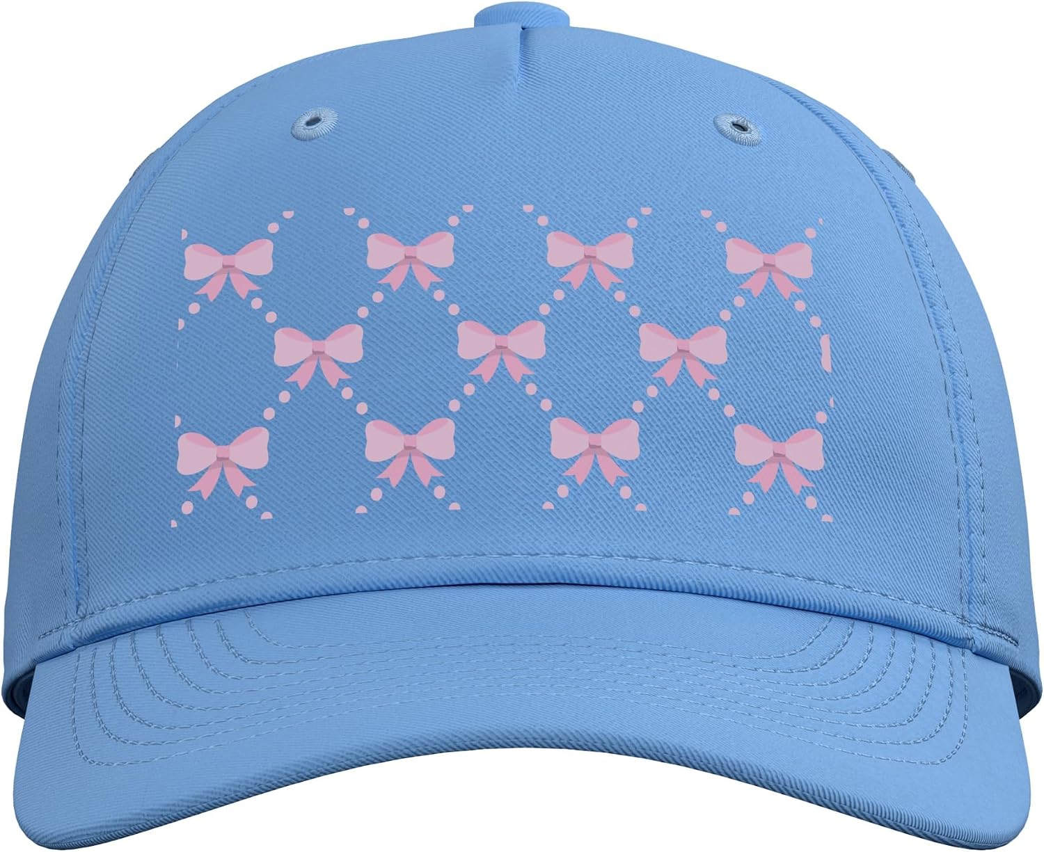 Aesthetic Pink Bow Pattern Adjustable Baseball Hat image 2